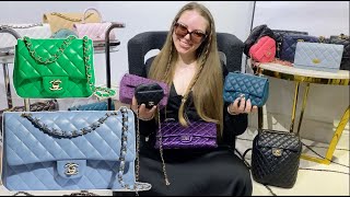 HUGE CHANEL BAG COLLECTION - 22 CHANEL BAGS (+ Try On Mod Shots) All 3  Chanel Heart Bag Sizes & More 