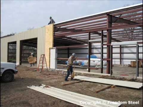 Steel Building Erection Sequence - YouTube