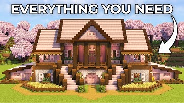 Minecraft: Cherry Blossom Survival Mansion Tutorial🏠