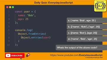 #DailyQuiz - Question 23 | Everyday JavaScript | Object.fromEntries and Object.entries