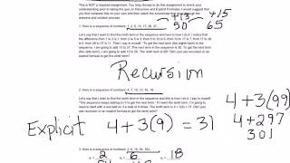 Practice sheet on recursive and explicit formulas for sequences - ANSWERS