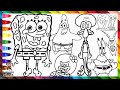 Dibuja y Colorea Los Personajes De Bob Esponja 🧽🐙🦀🍔🐿️🦑👾🐌🌊 Dibujos Para Niños
