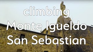 Climbing Monte Igueldo in the rain, San Sebastian, Spain