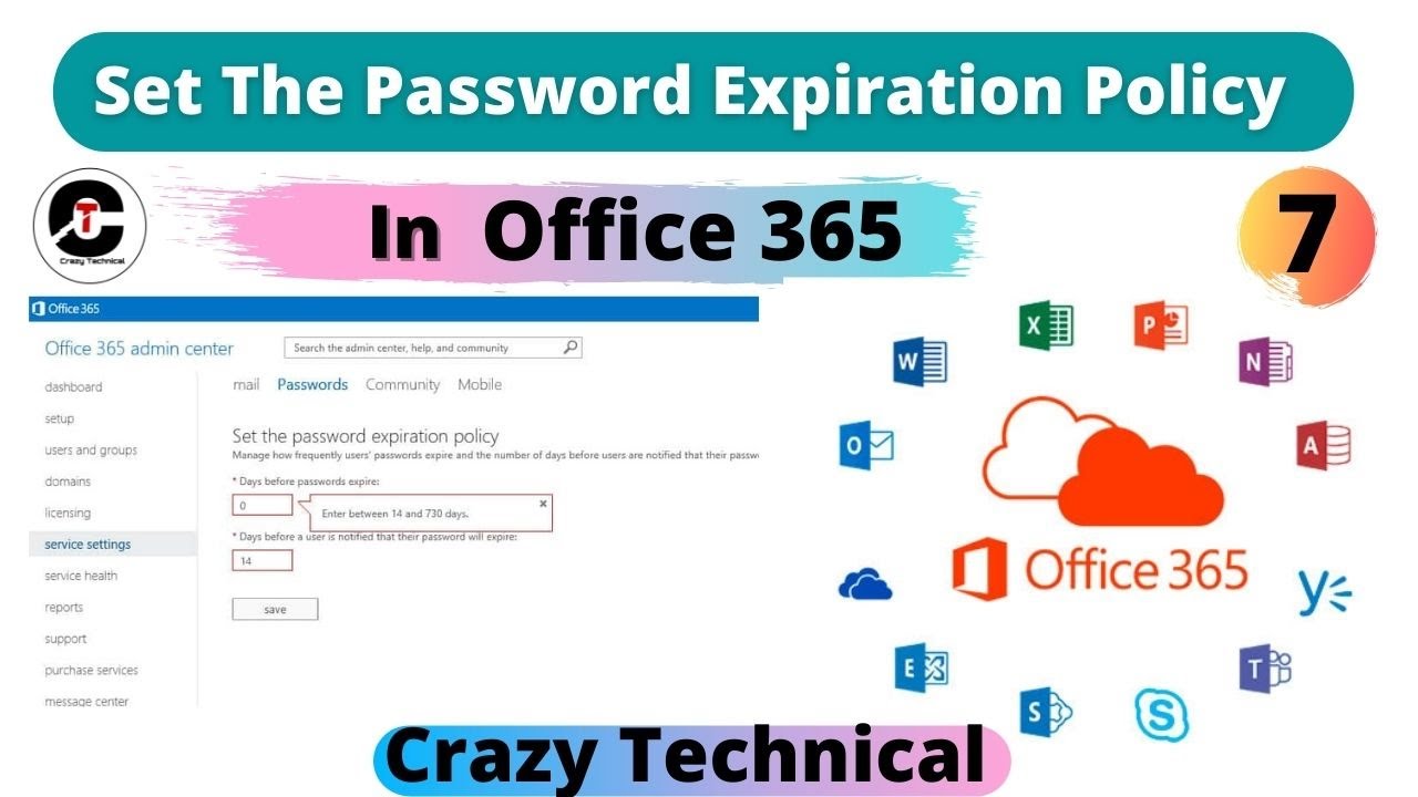 How to set password never expire in office 365 Admin center | Hindi ...