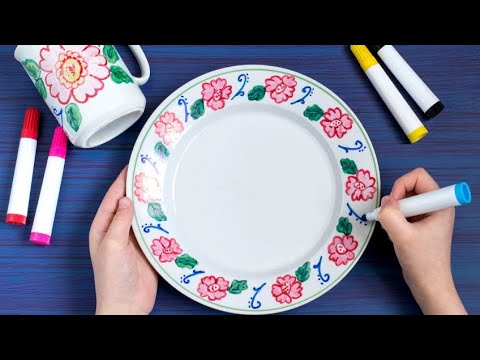 Palacio tímido Señora Pintar vajilla de porcelana - Hogarmanía - YouTube