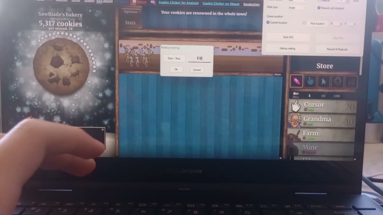 1st episode of me playing cookie clicker again, but this time I'm using an auto clicker!