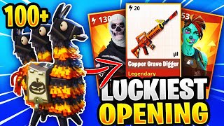 LUCKIEST Fortnitemare Llama Opening Ever! *NEW GUNS* Fortnite Save The World