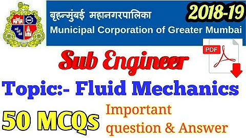 TOP 50 MCQs on TOPIC Fluid Mechanics