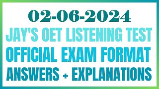 OET LISTENING TEST 02.06.2024 #oet #oetexam #oetnursing #oetlisteningtest