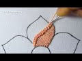 Wonderful Hand Embroidery Feather Petal Flower Design Needle Art With Super Easy Flower Stitch Tutor