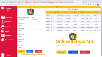 C# project | Online School  Management System Using ASP.Net and SQL Server