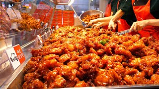 Busiest street food snack shop in Korea?! Most satisfying chicken, dumpling, tteokbokki video BEST 9