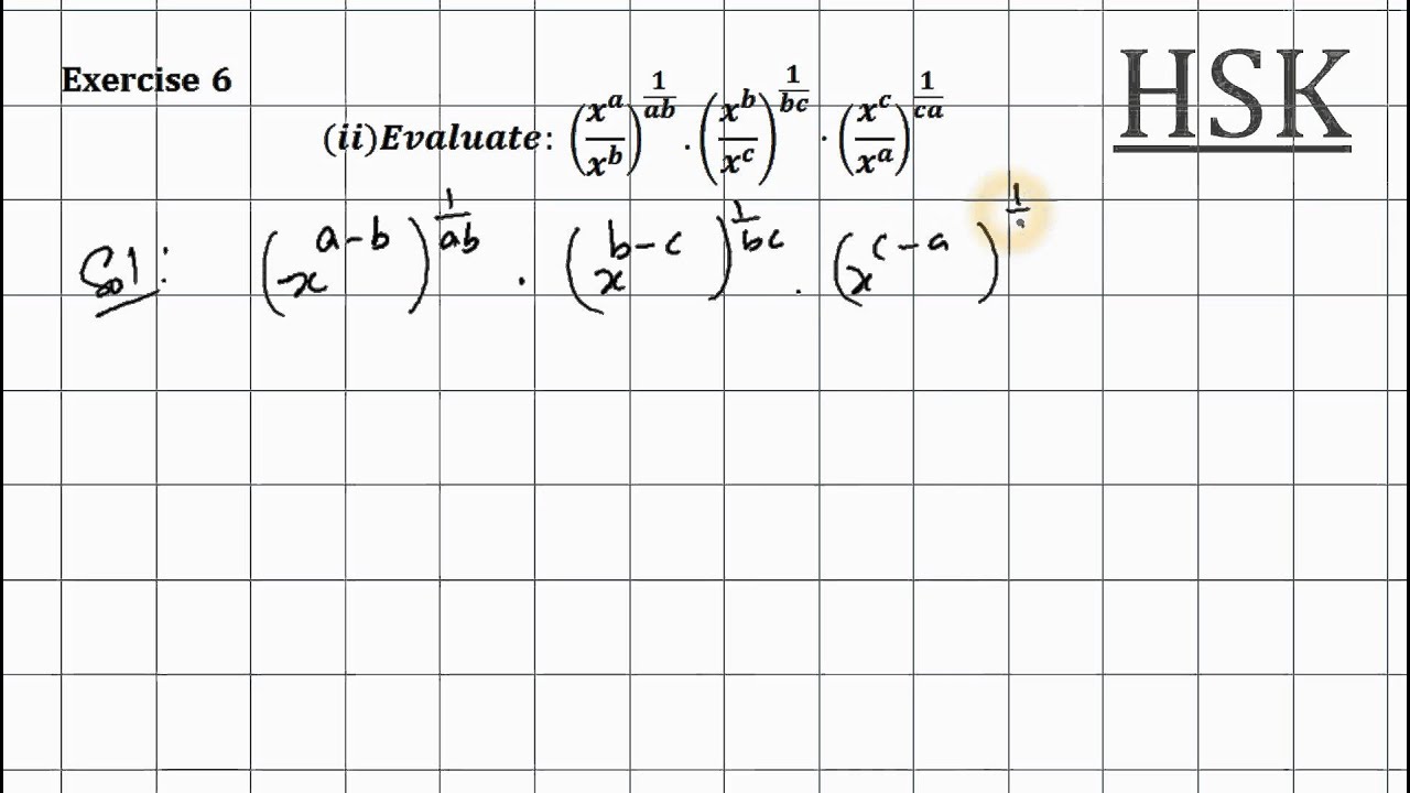 math help law of indices solution exercise 6 - YouTube