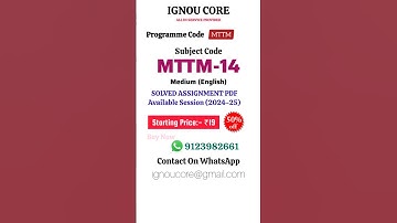 MTTM 14 Solved Assignment PDF 2024-25 in English, MTTM program MTTM-14 Solved assignments