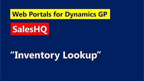 GP Elementz   SalesHQ   Inventory Lookup
