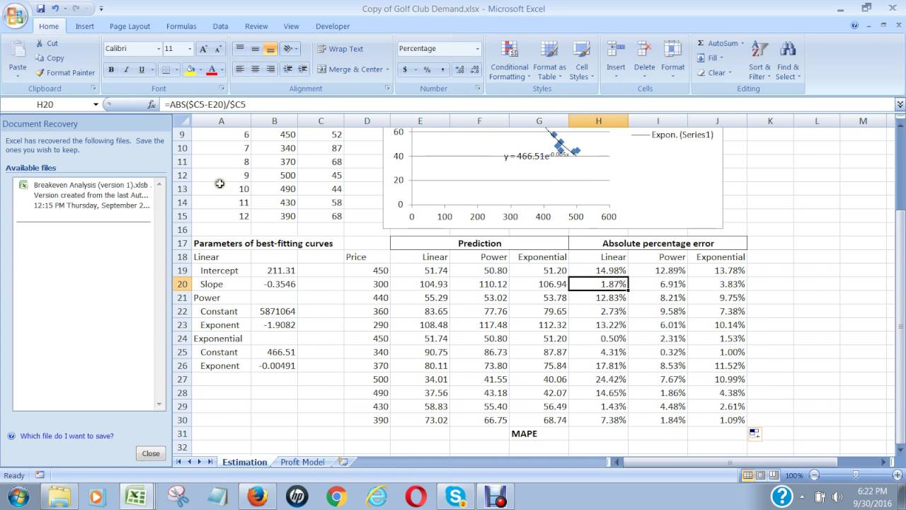 Mean Absolute Percentage Error Excel / Percent Error Formula Calculator Excel Template : Find ...