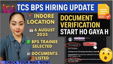 Finally TCS BPS Hiring 2025🔥 | Document Verification Mail Received 📩 | Indore Location Explained!