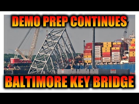 Demo prep continues, but delayed at Baltimores Key Bridge