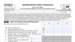 IRS Form 8995-A Schedule A walkthrough (Specified Service Trades or Businesses)
