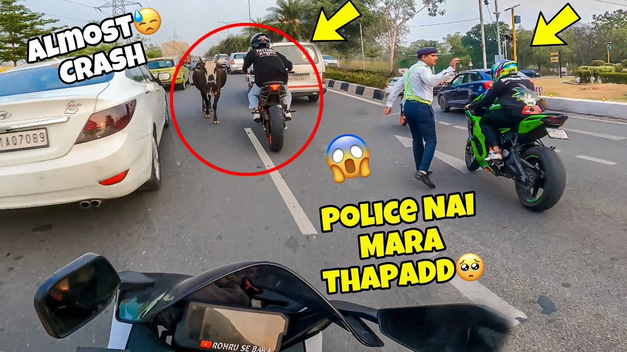 Police walu nai Thapadd marr diya😱|| Angry cops VS biker😓|| I almost crashed my Duke390🥺