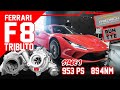 Ferrari F8 Tributo TTE Upgrade Turbos | Stage 3 - Dyno - 100-200 km/h | mcchip-dkr