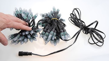 Smart / Pixel Smart RGB 12v 2811 100 Node String / 3" Spacing / Black / Waterproof Plugs