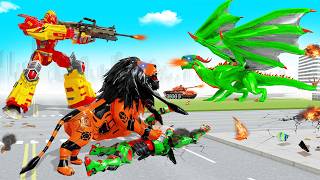 Army Tank Lion Robot Car Games - Android Gameplay screenshot 1