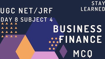 Business Finance UGC NET/ JRF (paper 2 in Malayalam)  Stay Learned