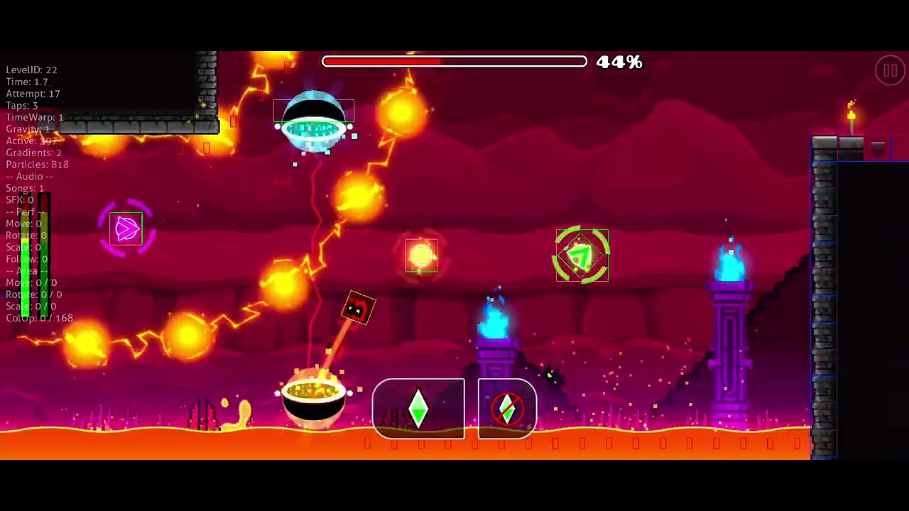 Playing geometry dash level dash practice mode - YouTube