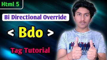 Bdo Tag In HTML 5 Tutorial In Hindi | What is BDO Tag In Html