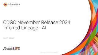 Inferred Lineage - AI: CDGC November 2024 Release