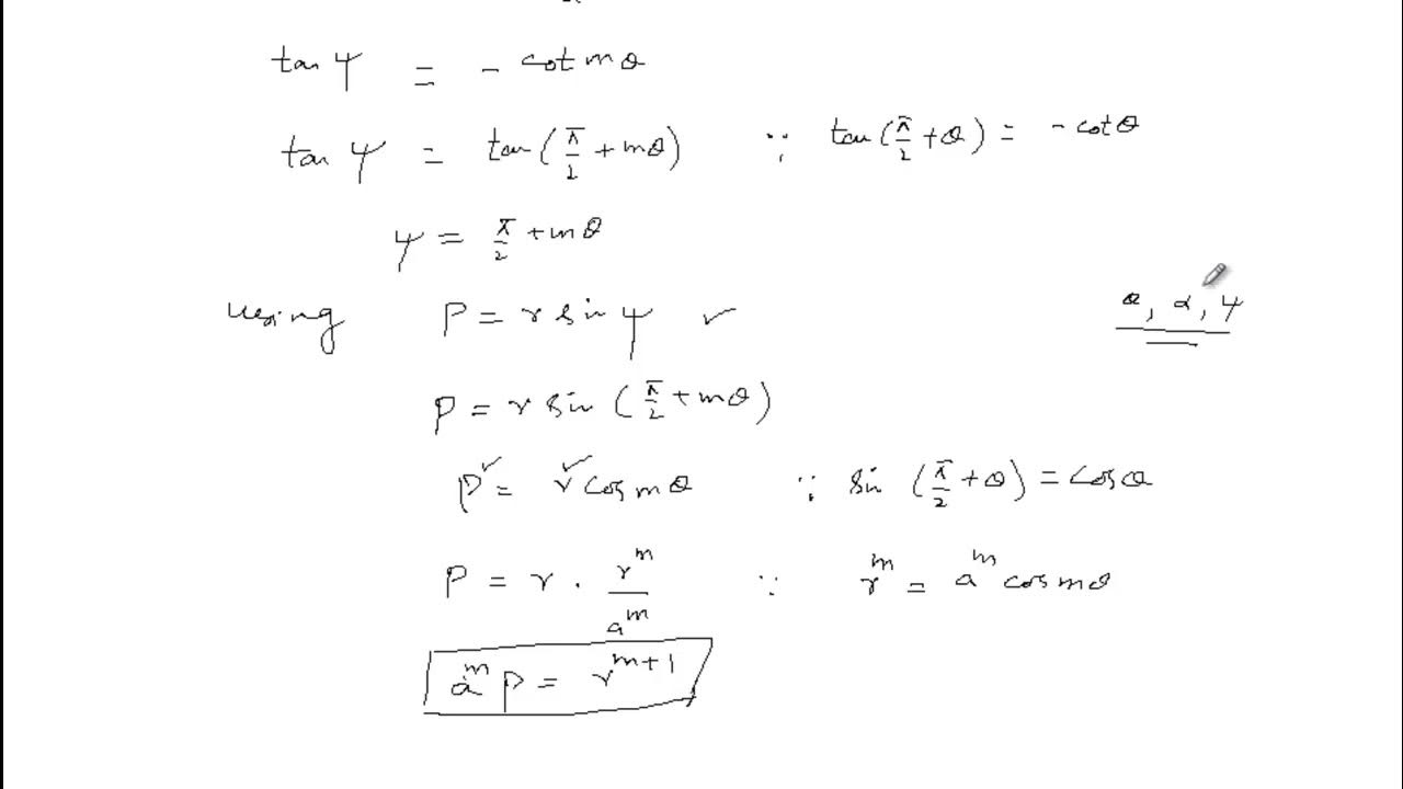 MTH403 Lecture 22 Part 3 Examples Pedal equation YouTube