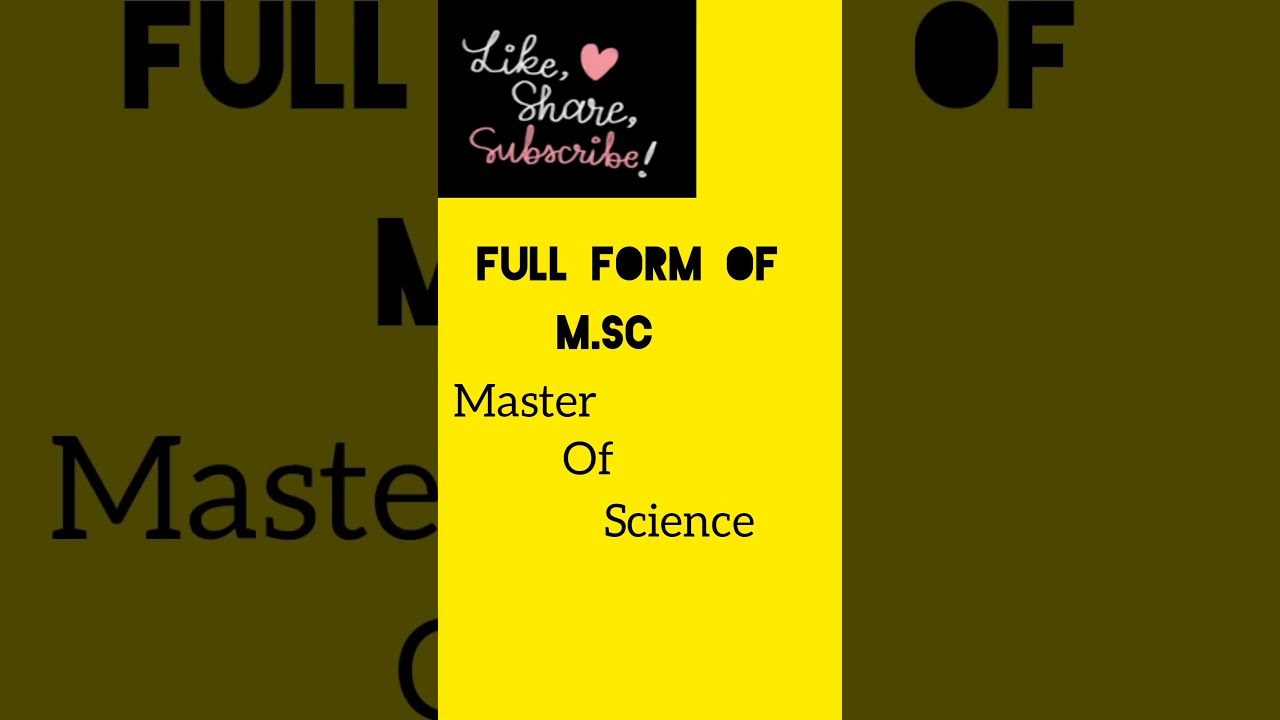 Full Form Of MSC informative page shorts YouTube Full Form Of MSC informative page shorts YouTube