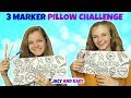 3 Marker Pillow Challenge ~ Fun DIY Pillows ~ Jacy and Kacy