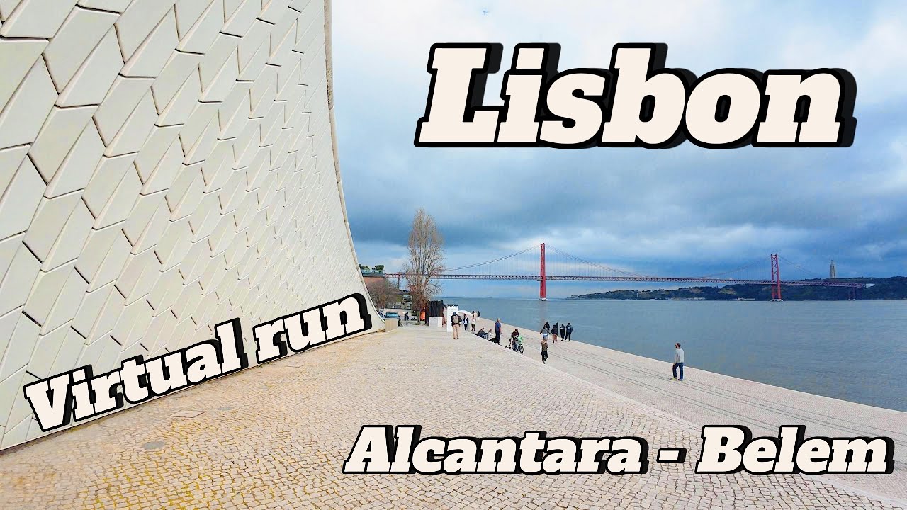 Lisbon streets. Virtual Running Video For Treadmill with Music In 
