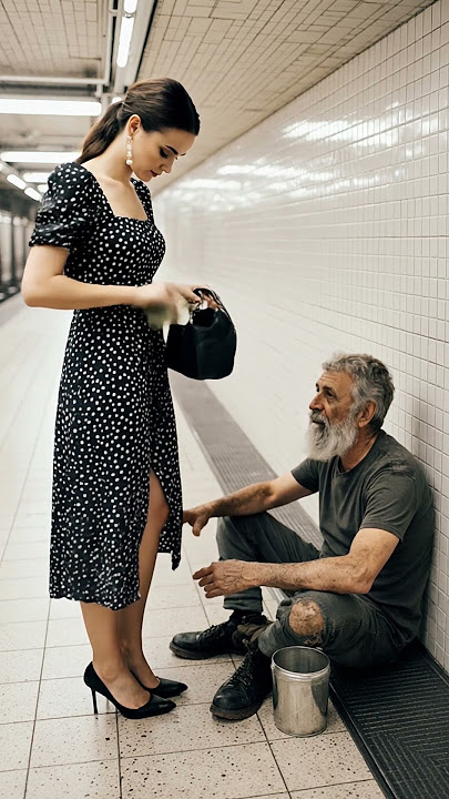 Polka Dot Vintage Dress & Underground Charity — NYC Subway Moment 🚇🖤