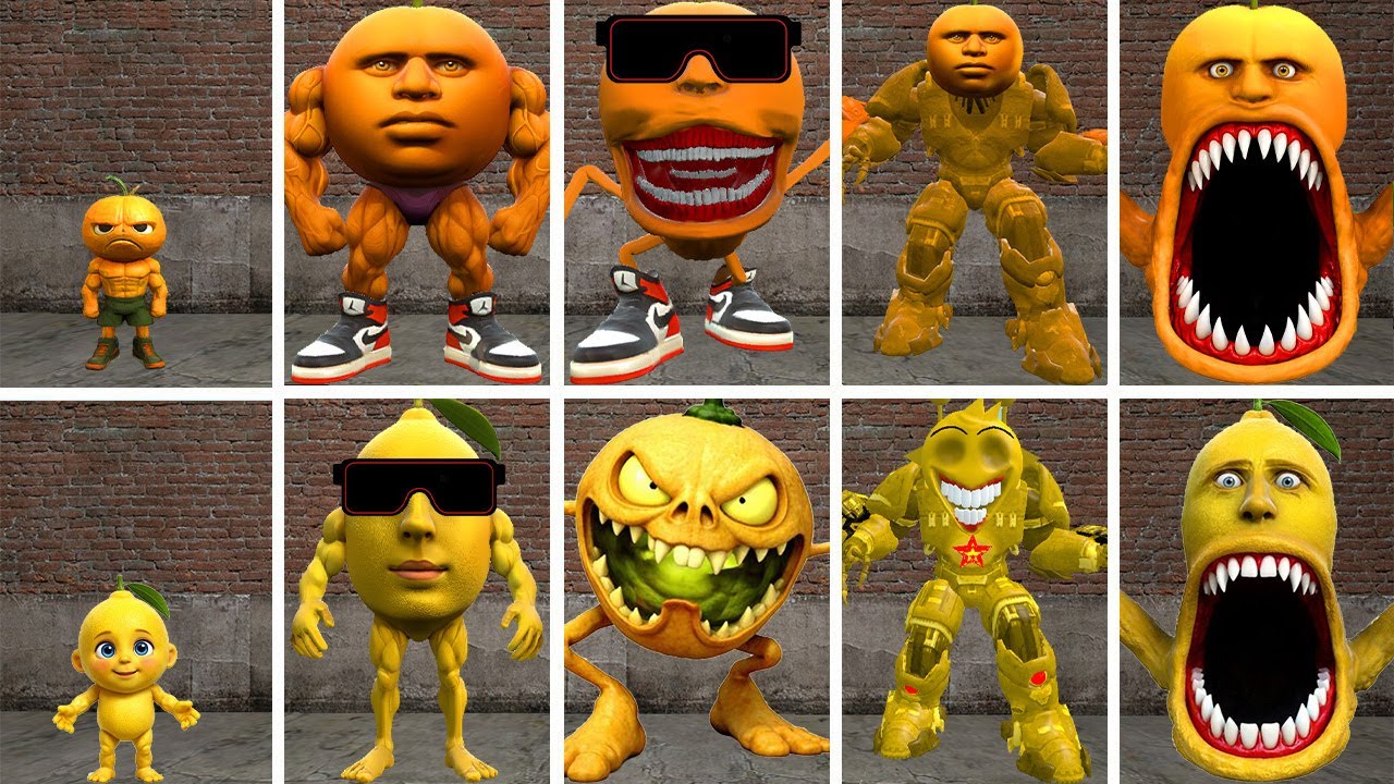 HELLO: ALL THE NEW EVOLUTIONARY FORMS OF THE ODINDINDUN FAMILY VS THE MONMON LEMON FAMILY IN GMOD!