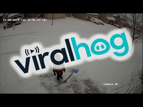 Boy Realizes How Hard Shoveling Snow Is || ViralHog