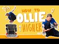 HOW TO OLLIE FROM FLAT TO 7 SKATEBOARDS HIGH