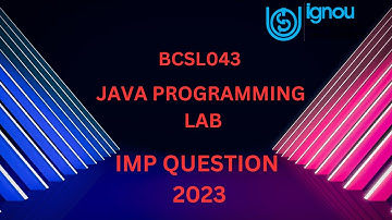 BCSL043 Java programming Lab