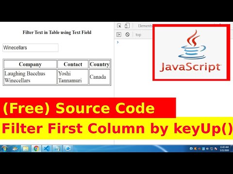 Ep47 - Filter First Column using keyUp() javascript Source Code