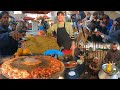 Breakfast street food in Afghanistan | Channa | Motta chawal | Parati | Liver fry | Shola | Chai