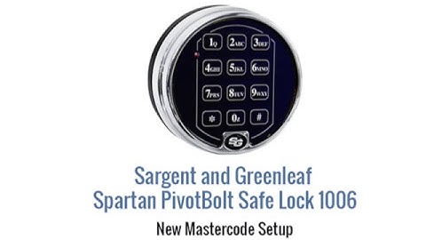 S&G Spartan 1006 Pivot Bolt -  How to change your Master Code