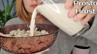 porridge with chalky milk asmr by @prostohrust