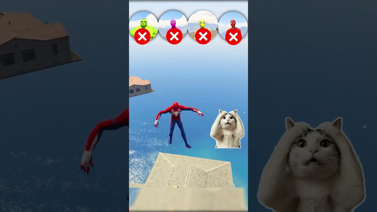 Superhero Challenge #spiderman #gta5 #hulk