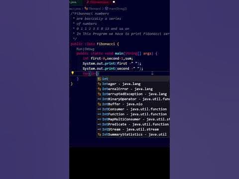 Fibonacci Series #fibonacci #loops #java #coding #forloop #beginner # ...