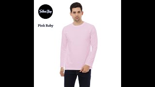 Kaos Polos Pria Lengan Panjang Bahan Katun Combed 30s Warna Pink Baby