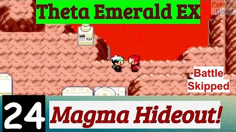 Pokemon Theta Emerald EX Part 24 PokeFan Exploring Magma Hideout | GBA Rom Hack