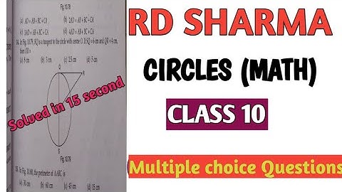 Circles class 10 Rd Sharma MCQ Questions full chapter || Cbse board || MCQ questions circle