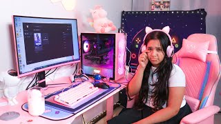 مفاجأة شفا بسيت اب قيمنق وردي مؤثر!! cute pink gaming setup for shfa screenshot 3